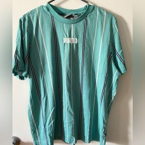 Puma stripe shirt, men’s L. Embroidered PUMA logo, good condition. Worn once.